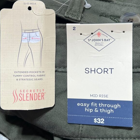 St. John's Bay - Women's Mid-Rise Secretly Slender 7" Inseam Chino Short - 2 - Picture 12 of 12